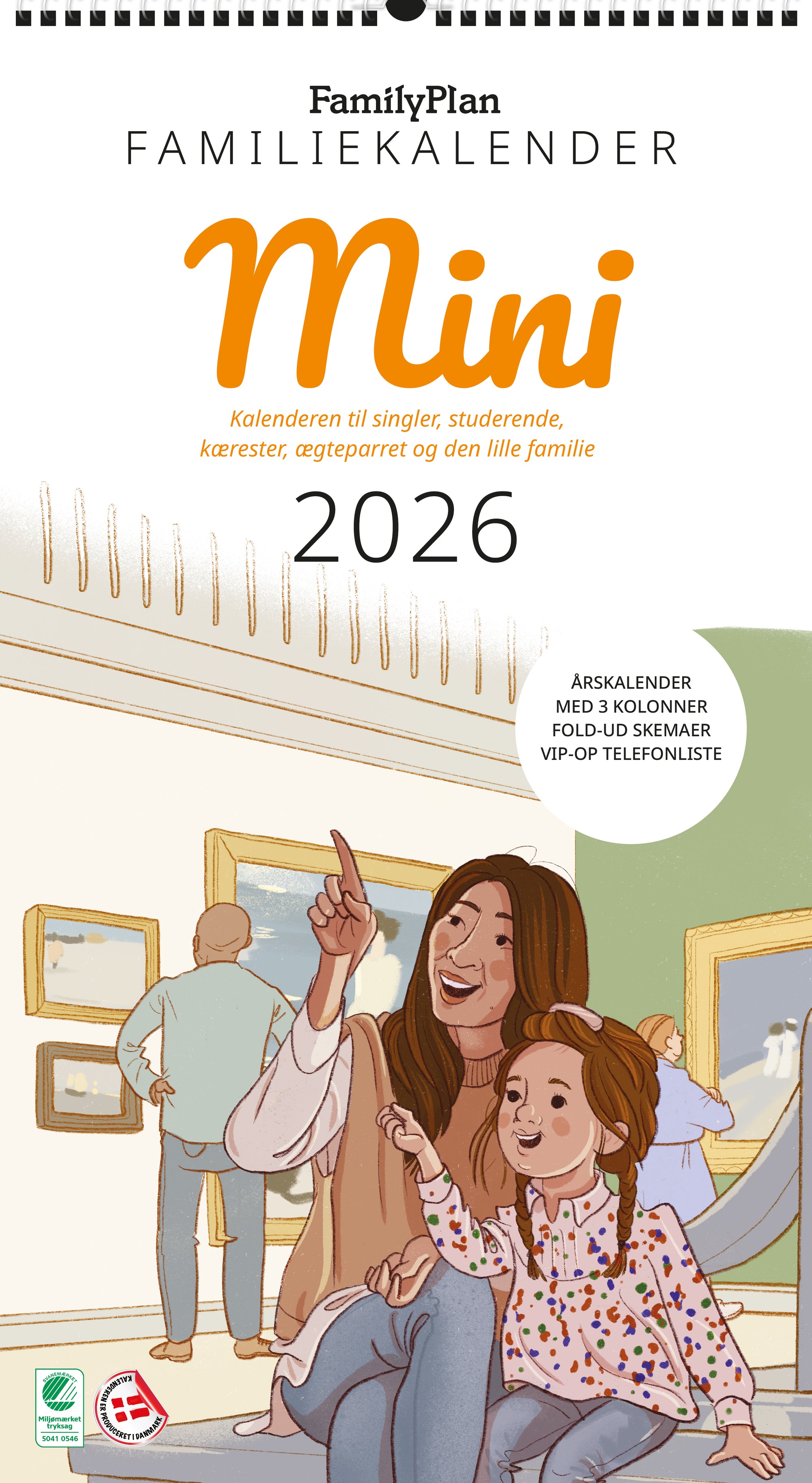 Familiekalender MINI 2026 - 3-pers.