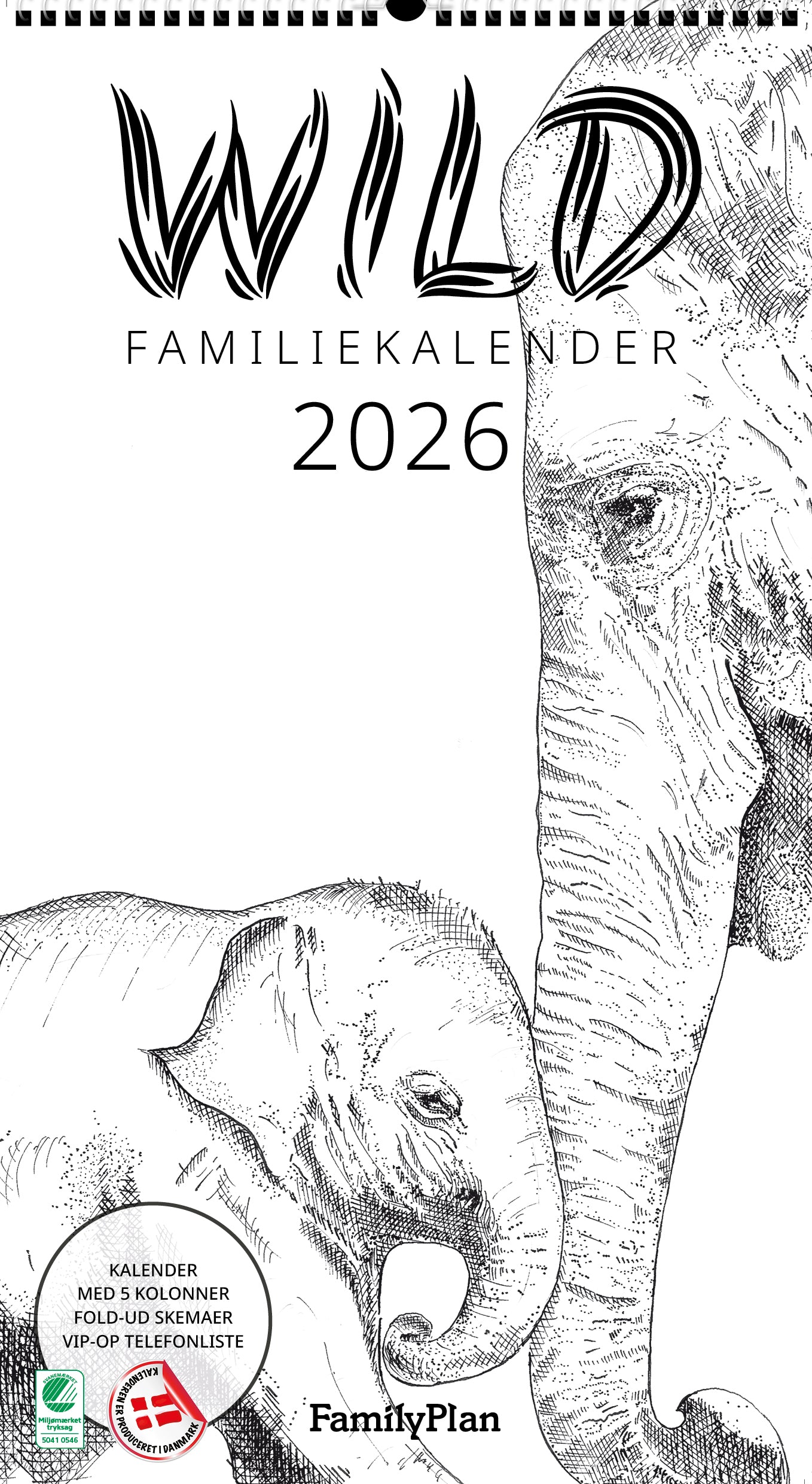 Familiekalender WILD 2026 - 5-pers.