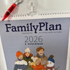 Familiekalender FamilyPlan Kalenderåret 2026, 5-pers. - PAKKE inkl. Sugekop og Magnetpen