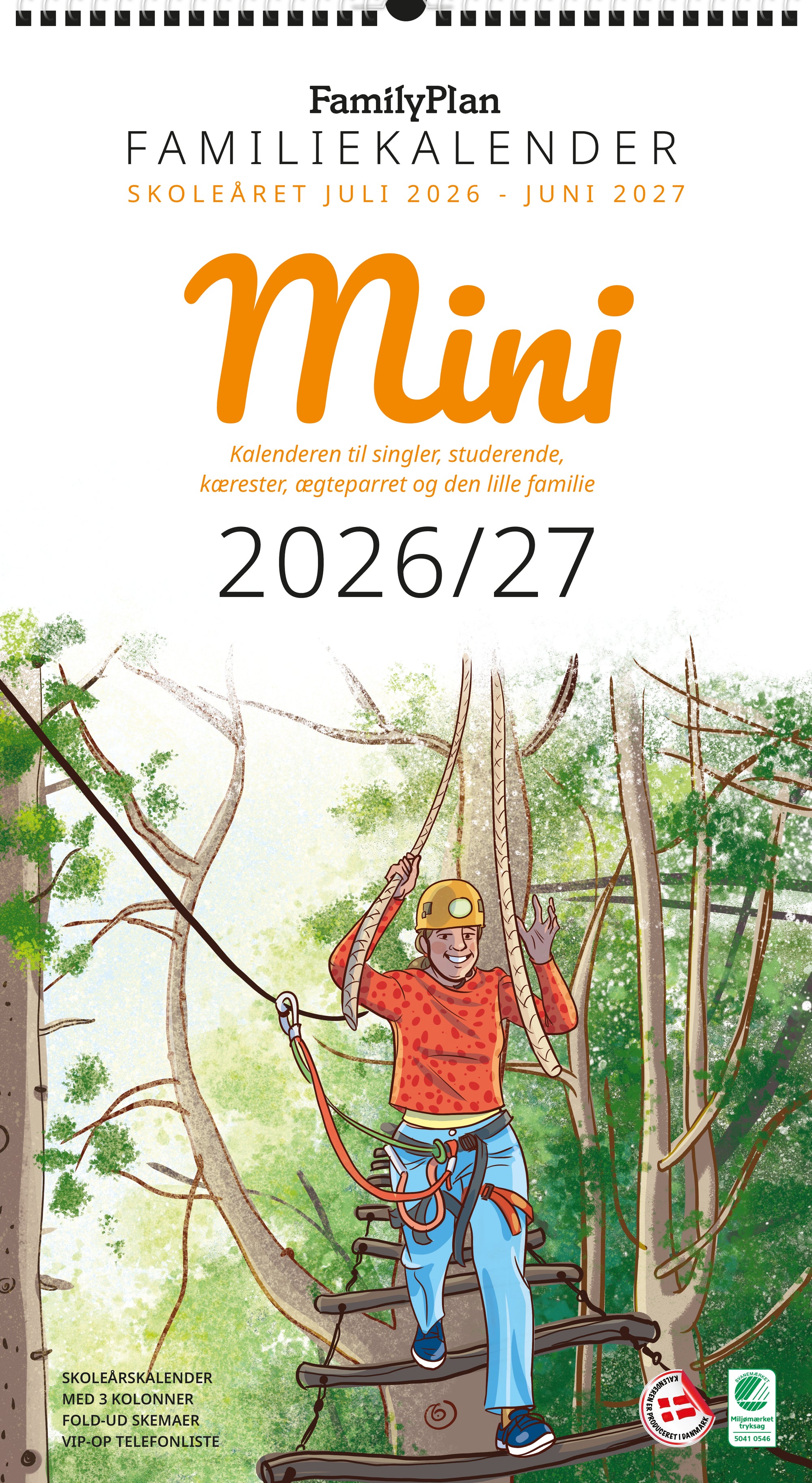 Familiekalender MINI Skoleåret 2026/27 - 3-pers.