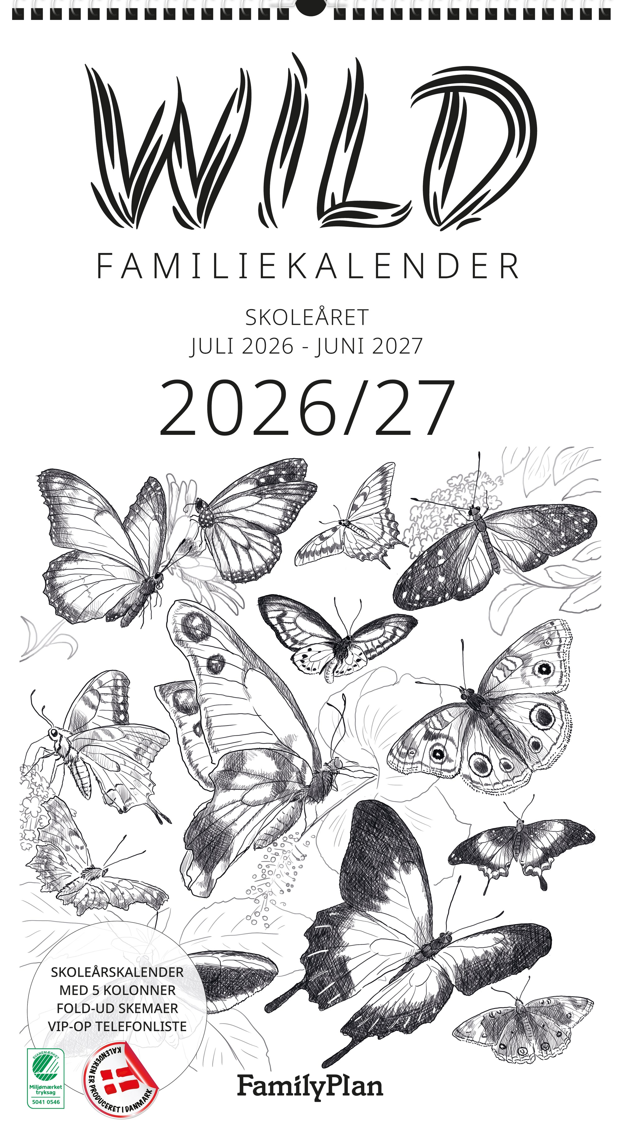 Familiekalender WILD Skoleåret 2026/27 - 5-pers.