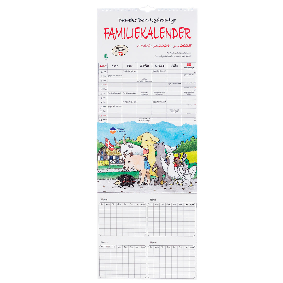 Familiekalender DYR 2024/25 - 5-pers.