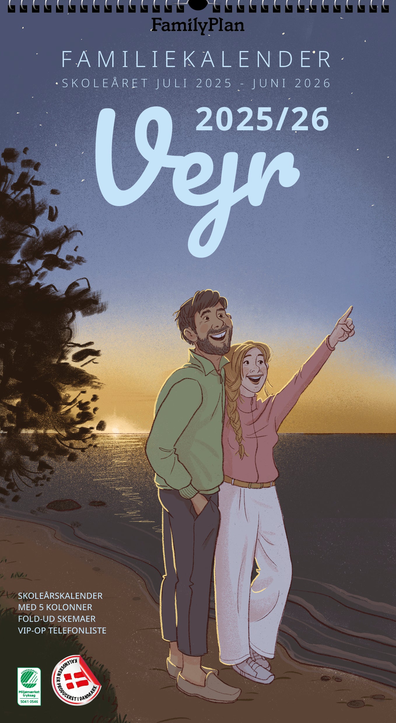 Familiekalender Vejr Skoleåret 2025/26 - 5-pers.