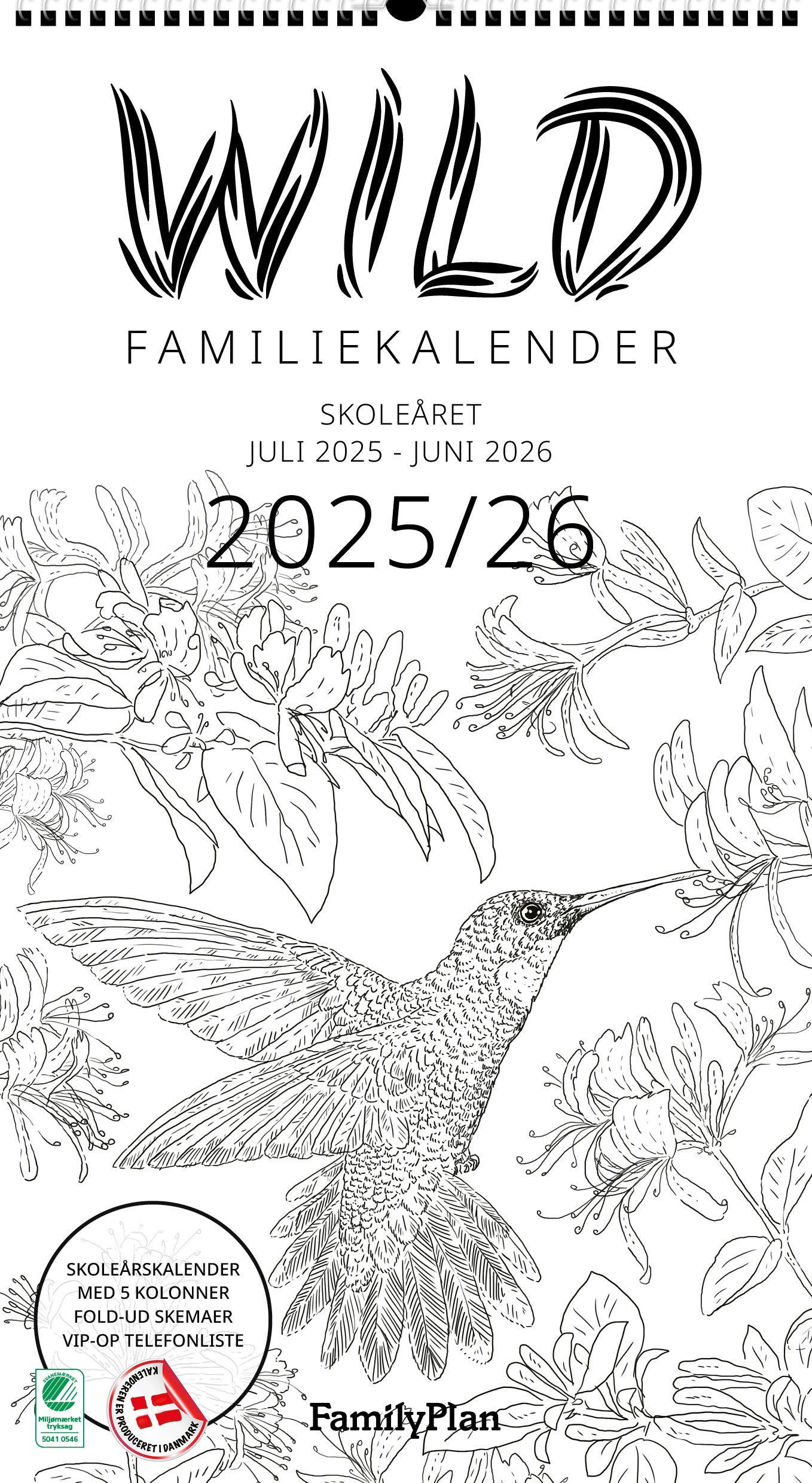 Familiekalender WILD Skoleåret 2025/26 - 5-pers.