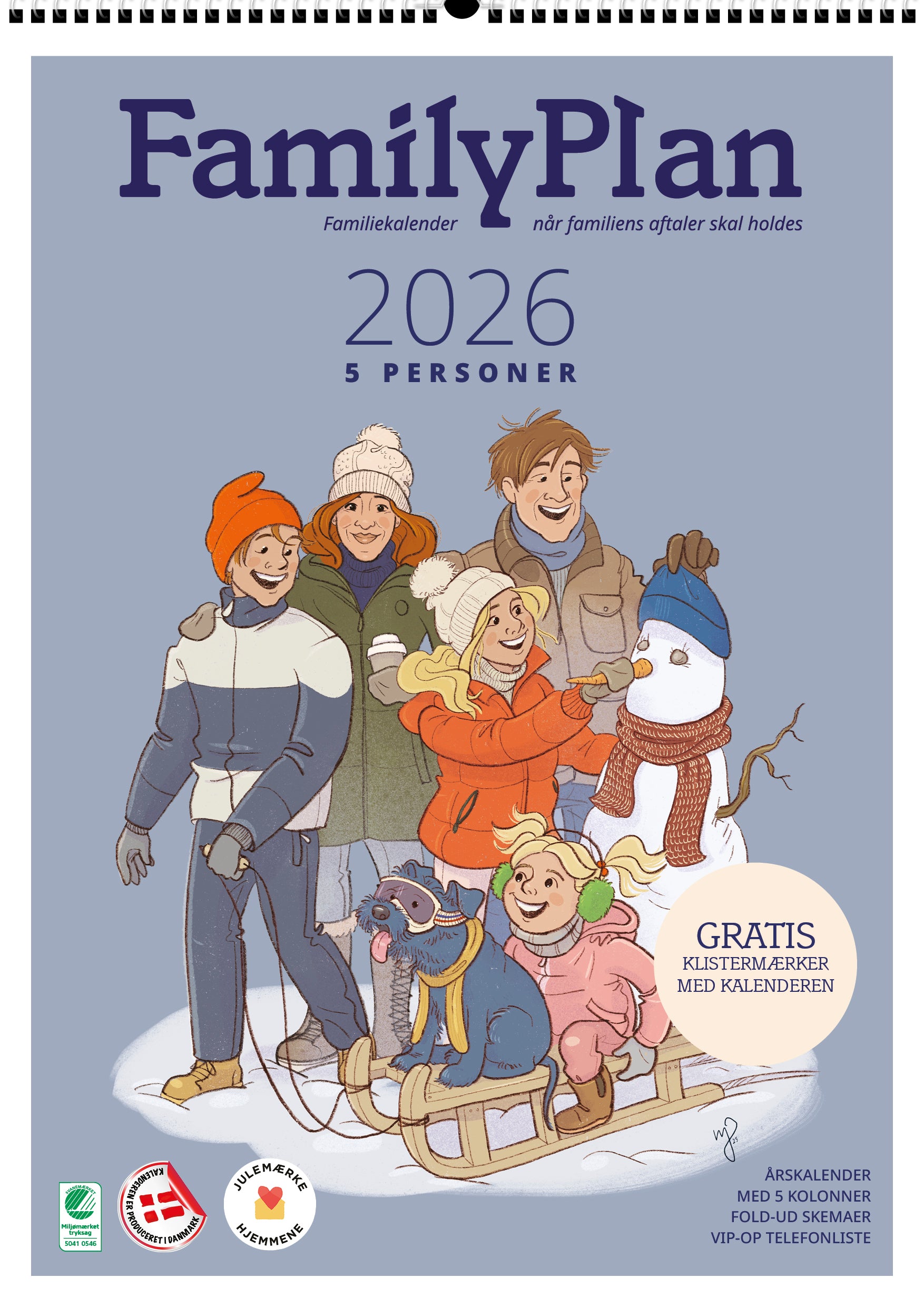 Familiekalender FamilyPlan 2026 - 5-pers.