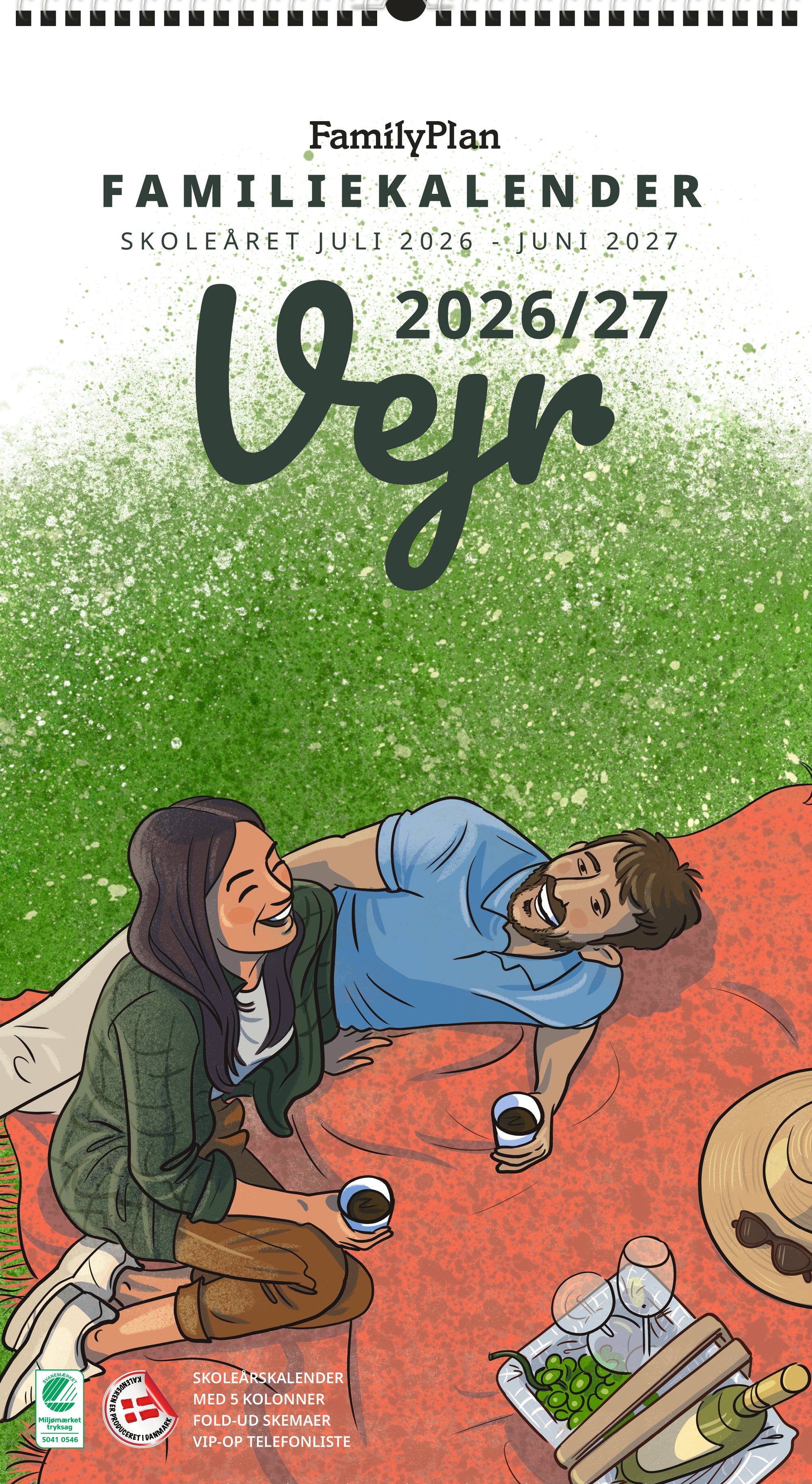 Familiekalender Vejr Skoleåret 2026/27 - 5-pers.