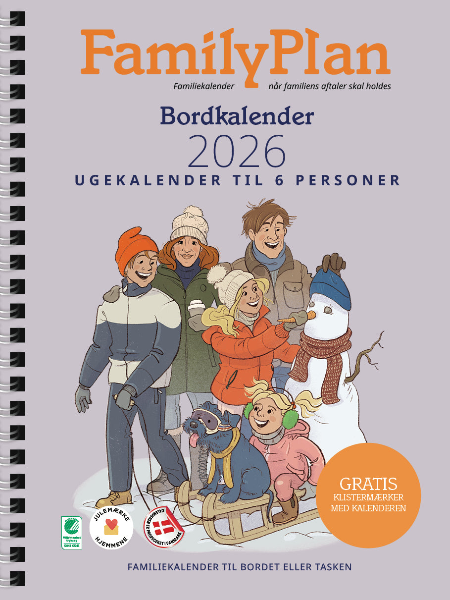 Familiekalender FamilyPlan Bordkalender 2026 - 6-pers.
