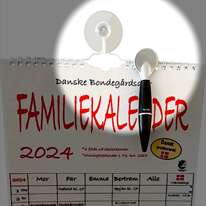 Familiekalender DYR 5-pers. - PAKKE inkl. Sugekop og Magnetpen